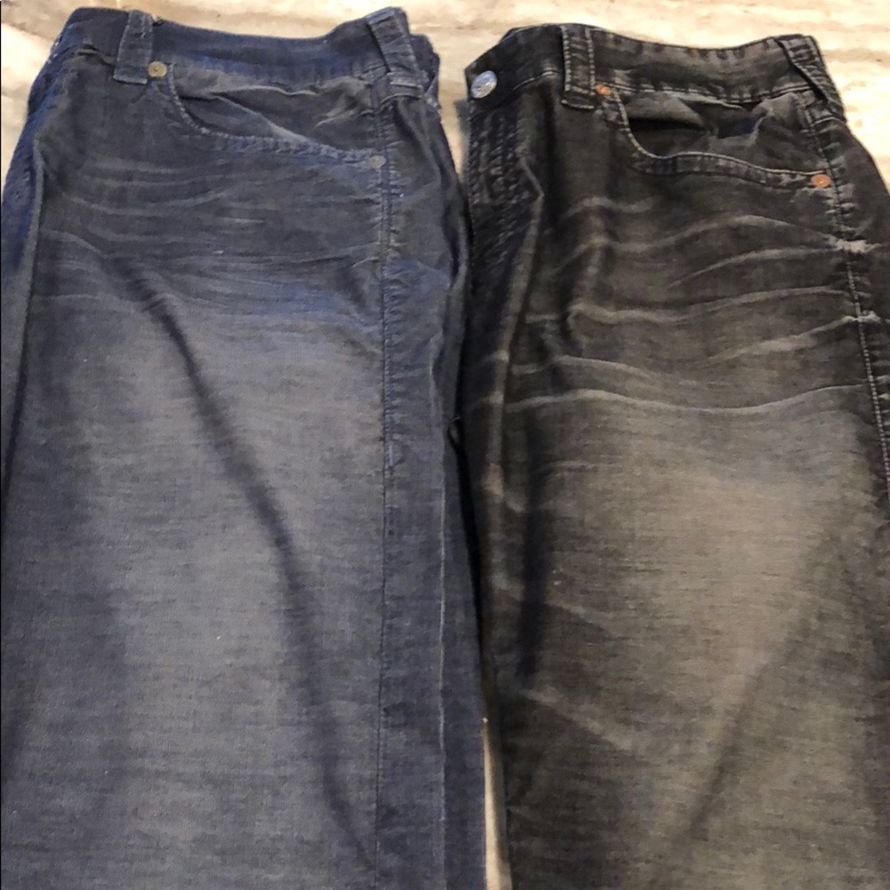True Religion Ricky Black/Blue Corduroy Jeans